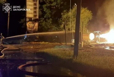 Російський дрон атакував автозаправну станцію в Запоріжжі