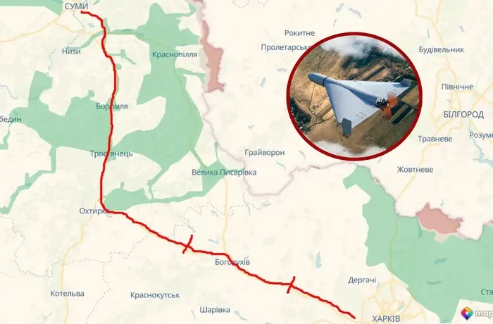 Росія копіює українську тактику і б’є по трасі Харків – Суми