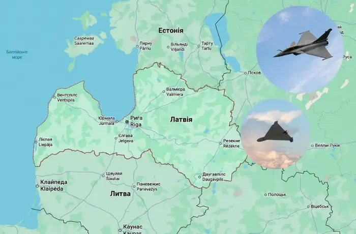 Французькі винищувачі НАТО вперше збили дрон у небі над Латвією