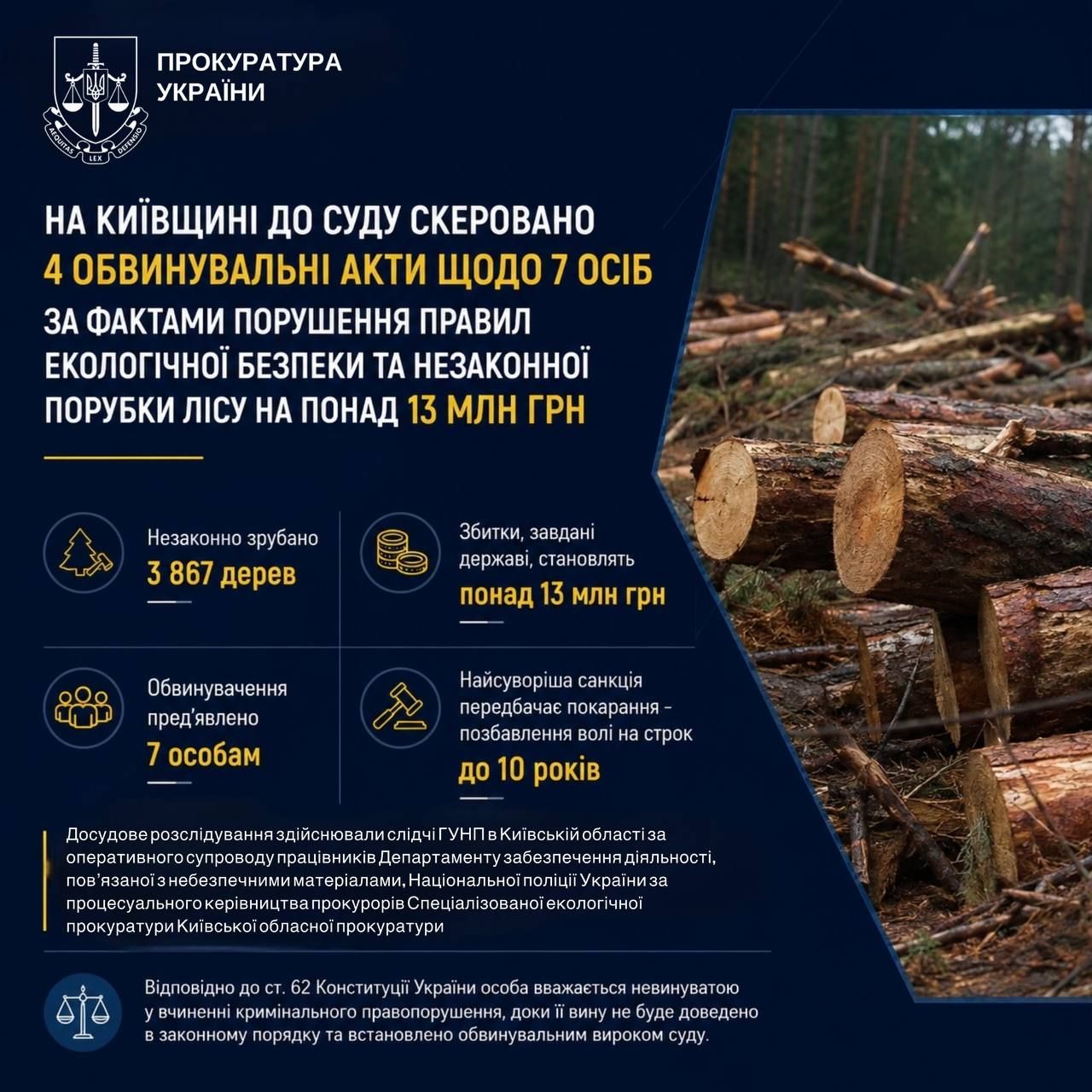 За даними слідства, упродовж 2017–2020 років на території Оливського агролісництва організували схему проведення незаконних рубок
