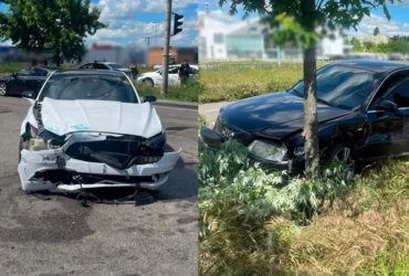 Втретє за рік нетверезий і без прав. У Києві водій на Audi врізався в дерево (фото)