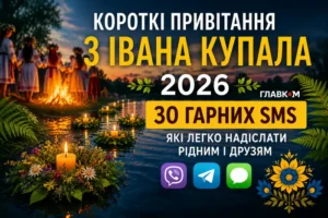 Короткі привітання з Івана Купала 2026: 30 гарних SMS, які легко надіслати рідним