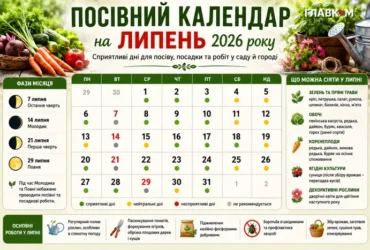 Посівний календар на липень 2026 року: що сіяти, коли доглядати за рослинами та які роботи провести на городі