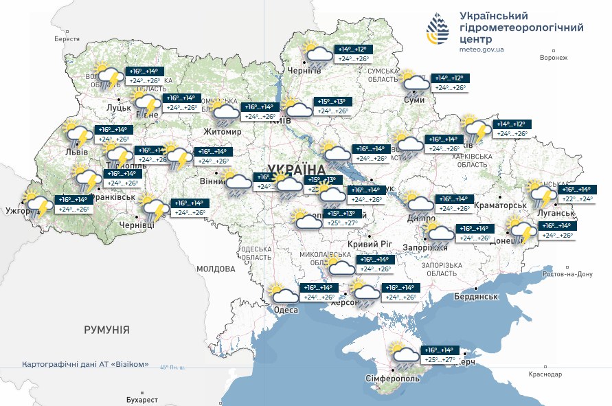 Україну накриють короткочасні дощі та грози: погода на 5 червня 2026 року фото 1