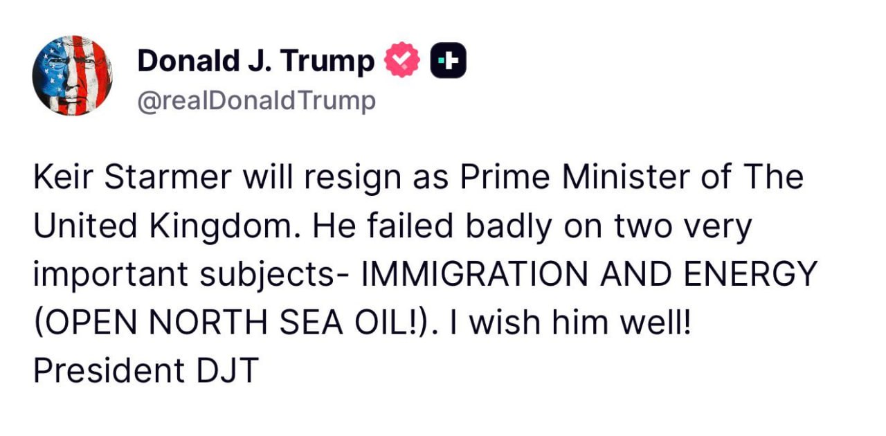 «Він зазнав нищівної поразки». Трамп оголосив про відставку прем'єра Великої Британії фото 1