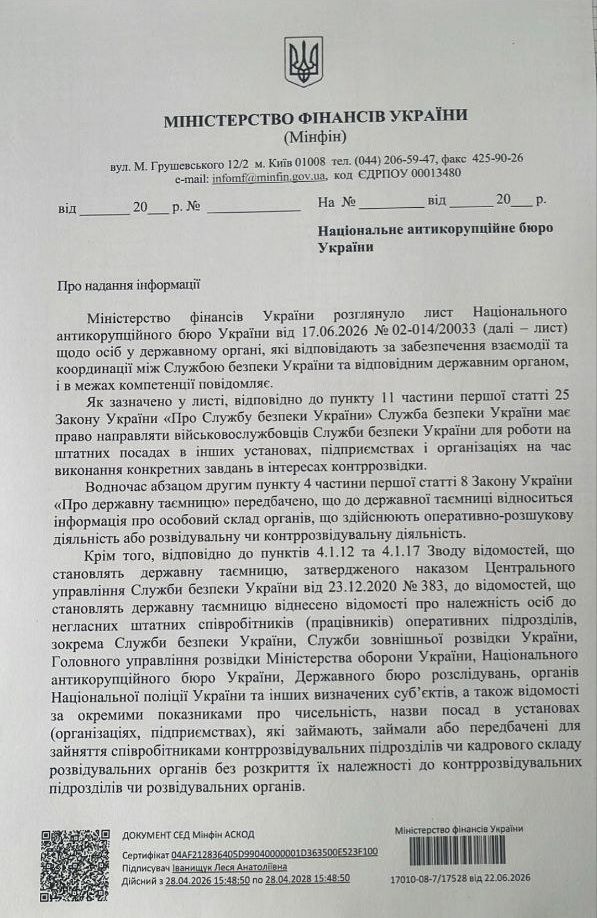 НАБУ збирає дані про засекречених співробітників СБУ: депутат оприлюднив документ фото 3