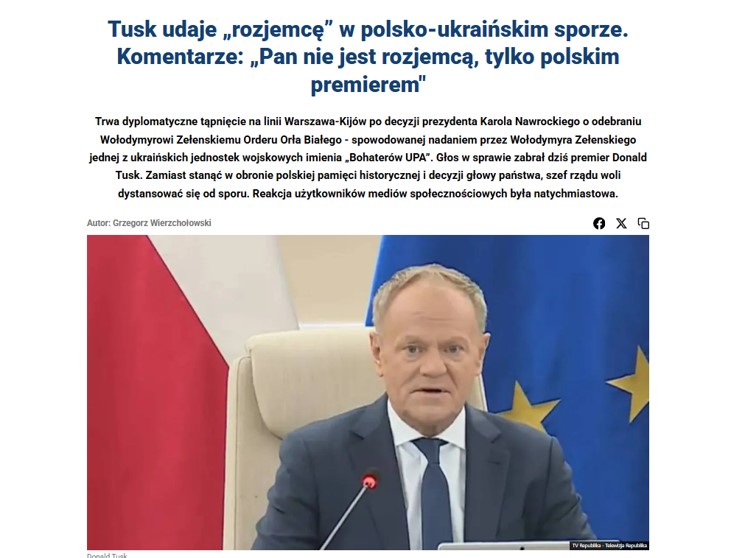 Niezalezna: «Ви не миротворець, ви польський прем'єр-міністр»