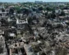 Кілометри випаленої землі: оприлюднено кадри після вибуху у Вишневому