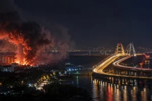 Вибухи у Севастополі двічі зупиняли рух Керченським мостом