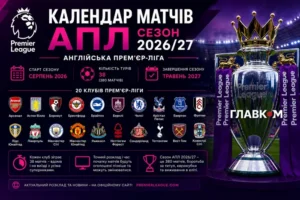 Календар матчів АПЛ сезону 2026/27: коли відбудуться головні дербі та битви грандів Англії
