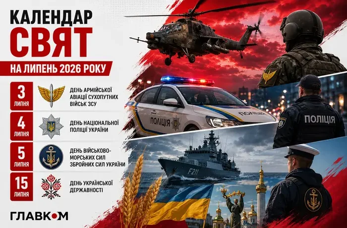 Державні та міжнародні свята у липні 2026: як працюватимуть та що відзначатимуть українці