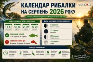 Місячний календар рибалки на серпень 2026 року: найкращі дні кльову