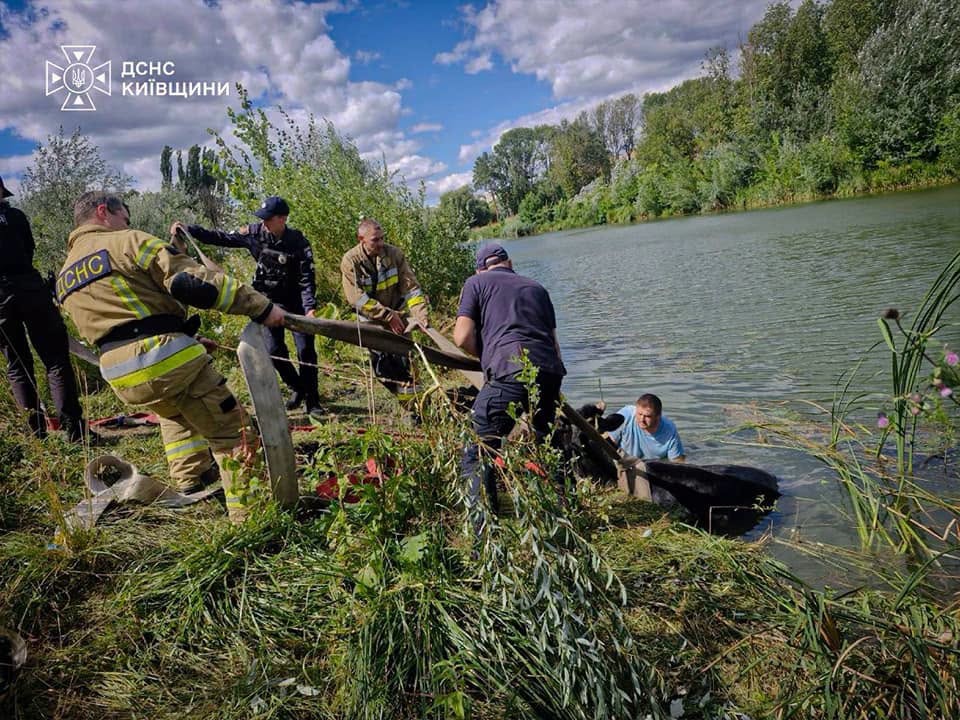 Рятувальники витягають корову з річки