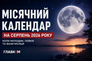 Місячний календар на серпень 2026 року: коли молодик та повня