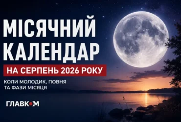 Місячний календар на серпень 2026 року: коли молодик та повня