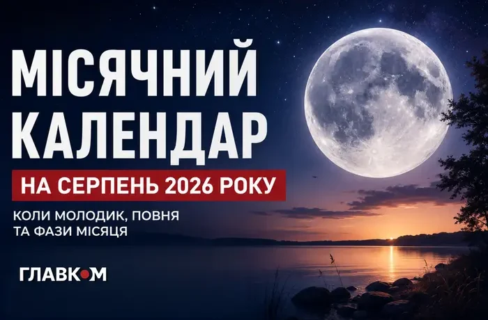 Місячний календар на серпень 2026 року: коли молодик та повня