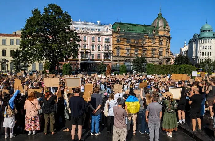 На акції за Федорова у Львові затримали чоловіка з ножем: що відомо