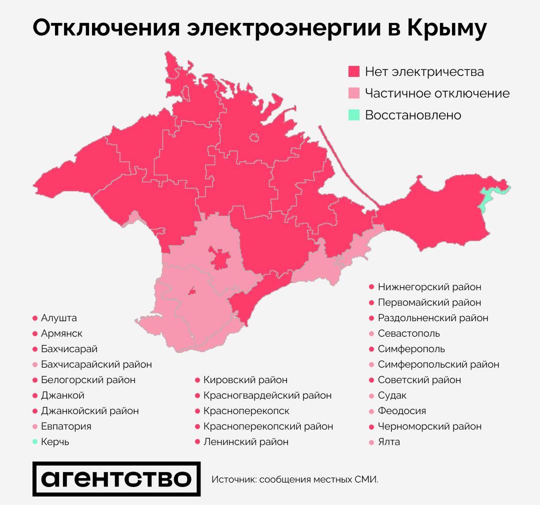 Крим другу добу без світла: електропостачання відновлено лише в Керчі фото 1