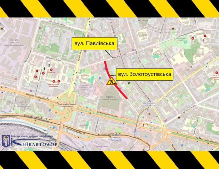 Схема об’їзду від комунальної корпорації «Київавтодор»