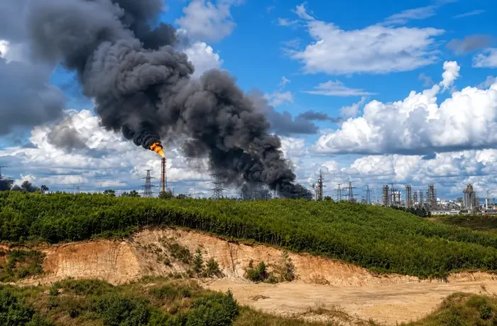 Надзвичайна ситуація сталася на великому газохімічному комплексі Росії (відео)