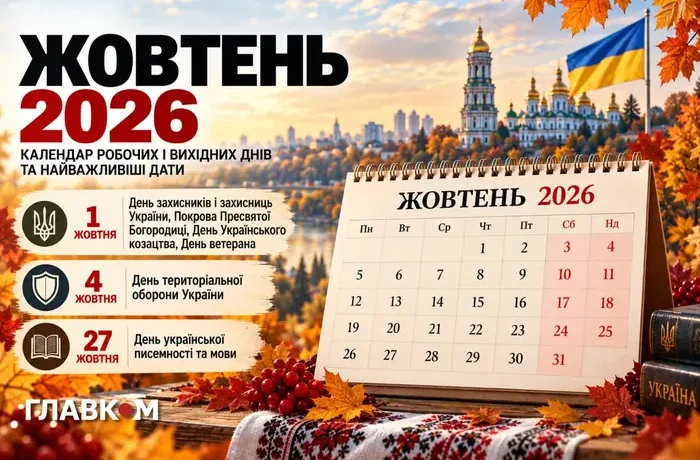 Державні та міжнародні свята у жовтні 2026: як працюватимуть та що відзначатимуть українці