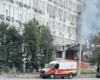 Удар по бізнес-центру у Солом’янському районі Києва: з’явилися деталі з місця влучання (відео)