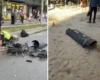 У Києві уламки дрона впали на дитячий майданчик (відео)