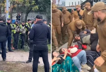 Конфлікт через теплотрасу на Теремках: муніципальна охорона силою відтіснила активістів (відео)