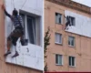 Чоловік з протезом утеплює фасад багатоповерхівки: фото з Василькова вразило мережу