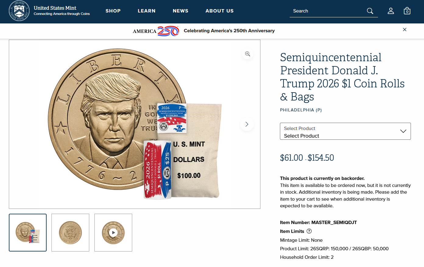 Монети з Трампом розкупили за кілька годин після старту продажів фото 3