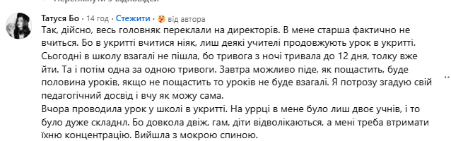 Репетиторка 180 дітей описала дикий хаос у школах під час тривог фото 2