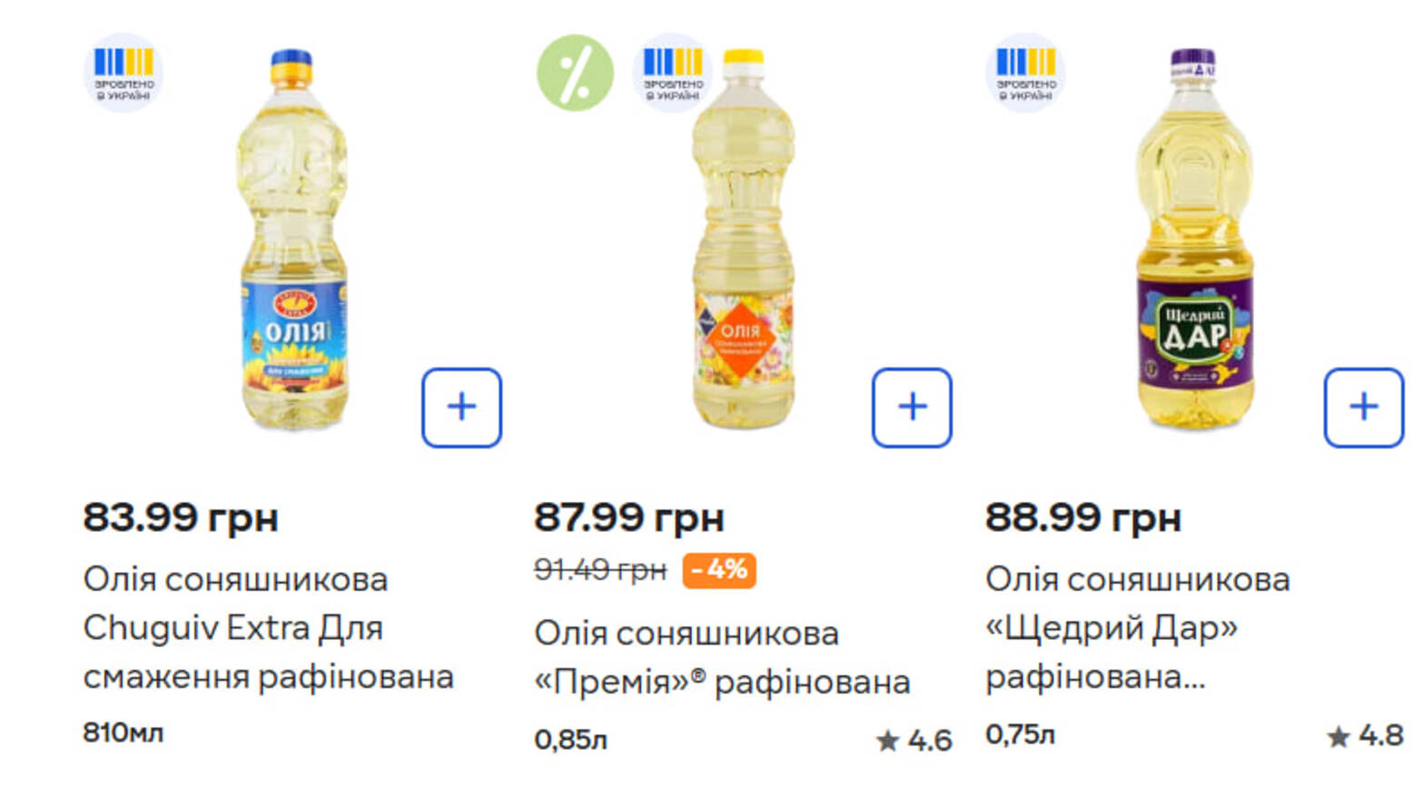 Ціни на соняшникову олію в «Сільпо»