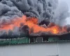 На Волині – сильна пожежа після прильоту. Влада терміново звернулася до місцевих жителів