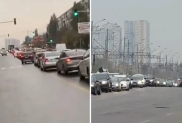 Через закриття Південного мосту на лівому березі Києва утворилися шалені затори (відео)