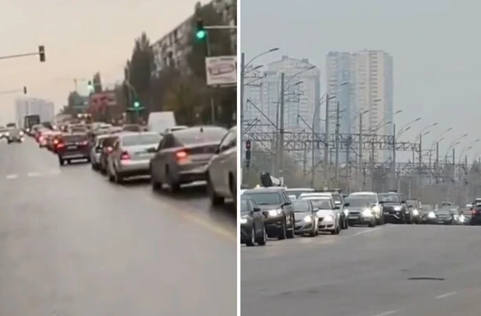 Через закриття Південного мосту на лівому березі Києва утворилися шалені затори (відео)