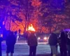 Уламки дрона впали у дворі будинку в Києві: палають авто