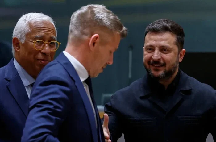 Зеленський уперше зустрівся з прем’єром Угорщини Мадяром у Брюсселі