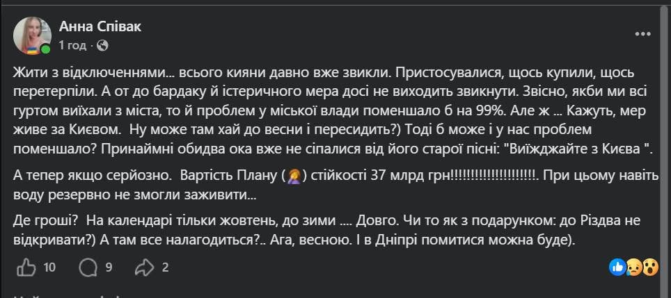 Допис Анни Співак