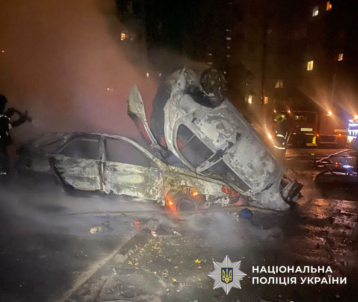 Від удару у Голосіївському районі автівки буквально склалися одна на одну