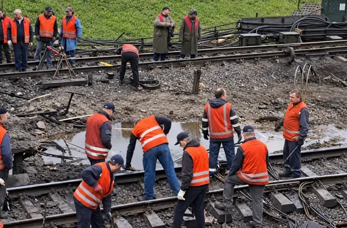 Ремонтні бригади відновлюють пошкоджену колію метро у Києві (відео)