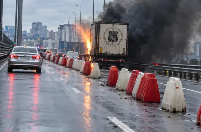 Рух «зеленої» гілки метро та автобусів змінено через пожежу на мосту