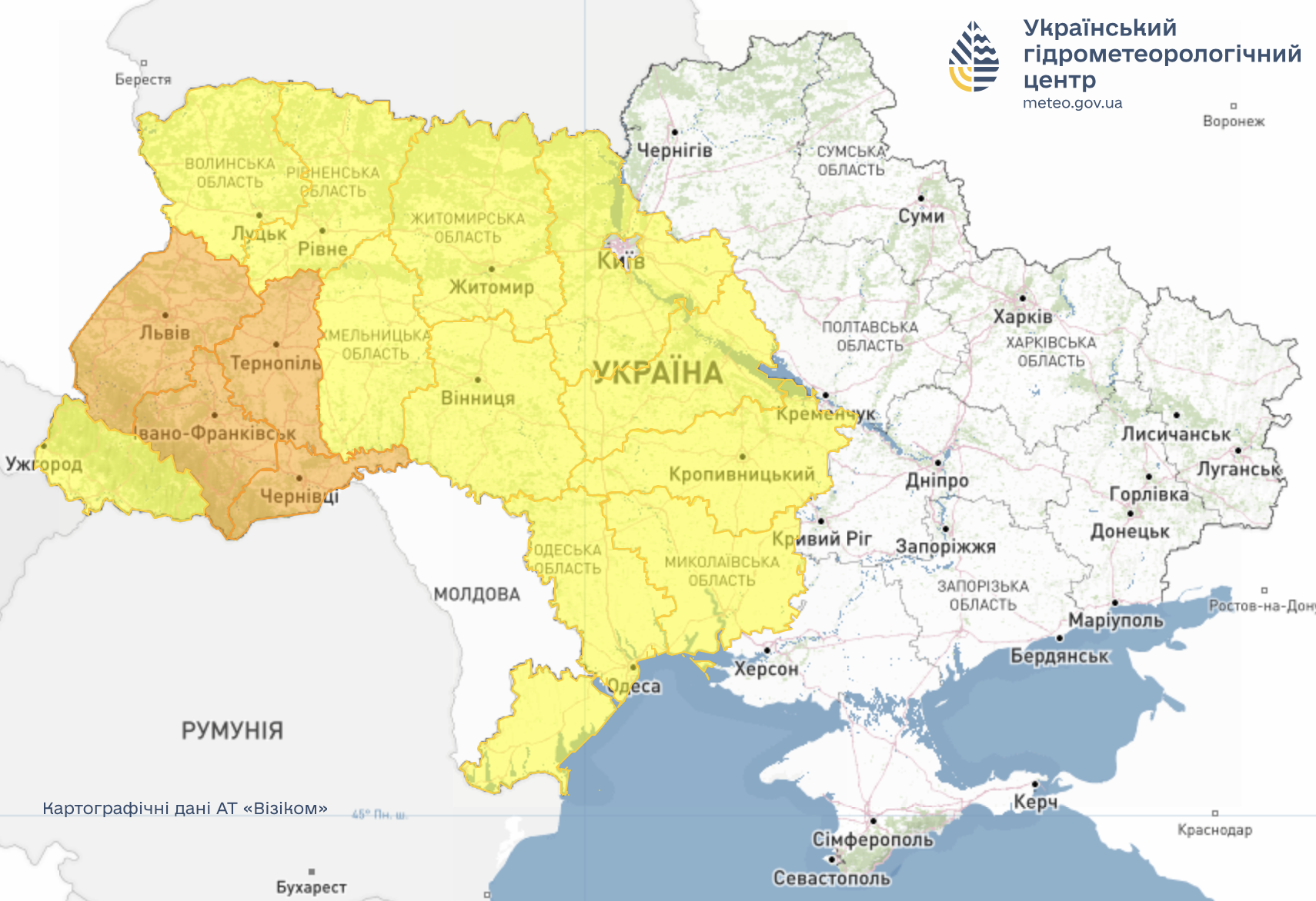 Регіони, де 4 жовтня очікуються заморозки