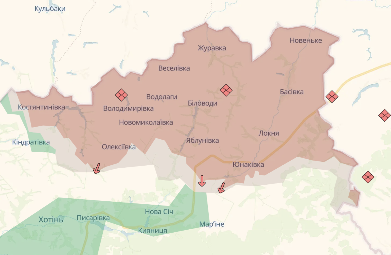Карта бойових дій в Україні станом на 25 жовтня 2026 року фото 1