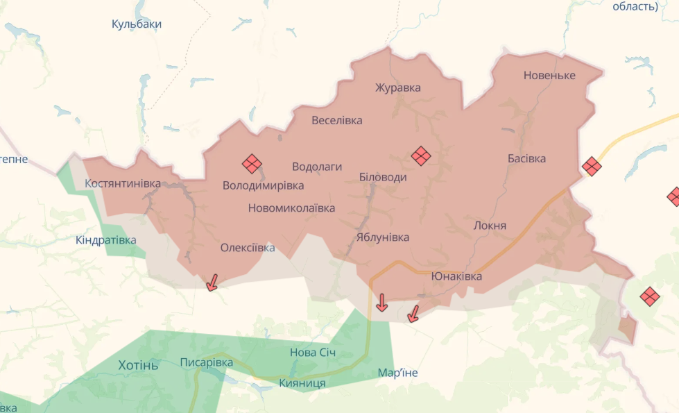 Карта бойових дій в Україні станом на 13 жовтня 2026 року фото 1