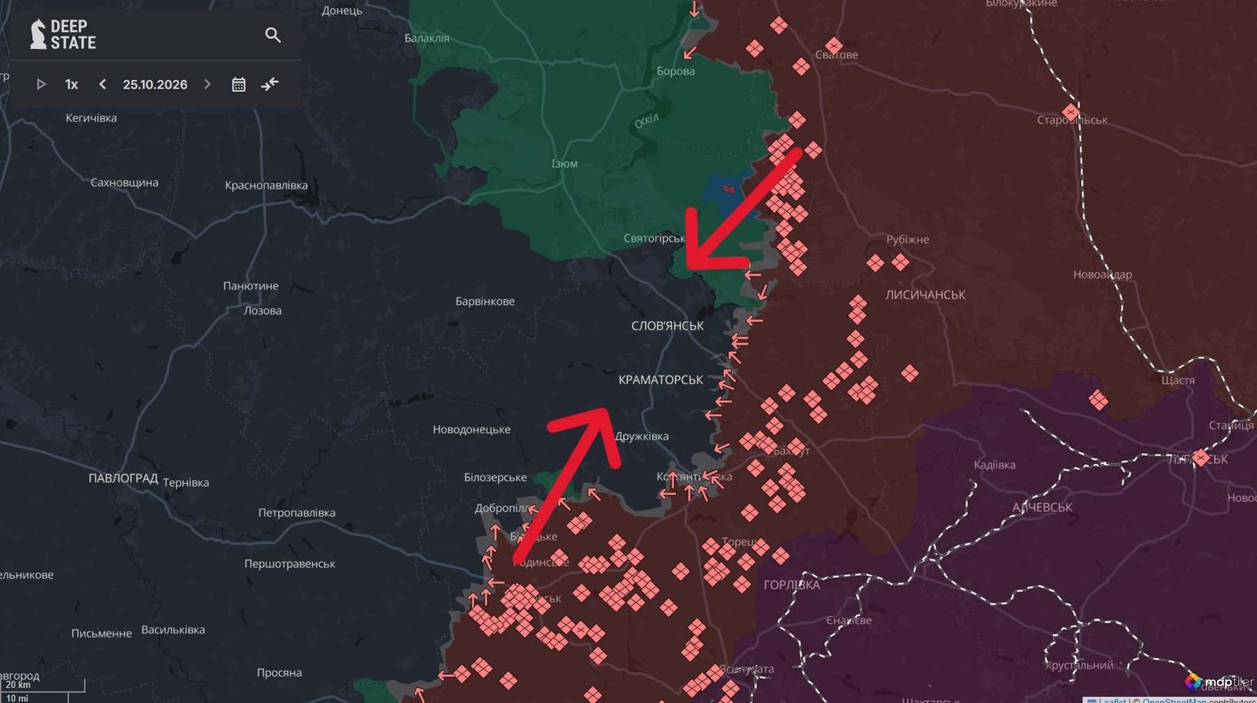Карта бойових дій на Лиманському напрямку, де українські військові проводили операцію «Вівальді»
